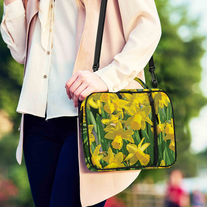 Yellow Daffodil Flower Print Shoulder Strap Bible Bag