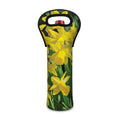 Yellow Daffodil Flower Print Single Neoprene Wine Tote