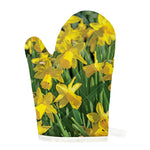 Yellow Daffodil Flower Print Single Oven Mitt