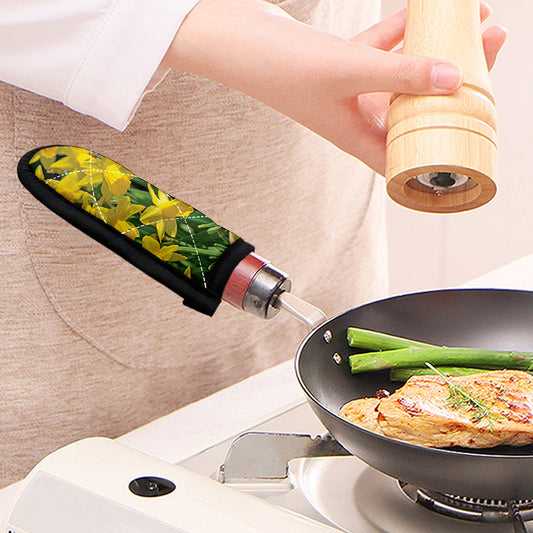 Yellow Daffodil Flower Print Skillet Handle Cover