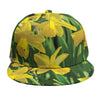Yellow Daffodil Flower Print Snapback Cap