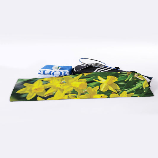 Yellow Daffodil Flower Print Sports Towel
