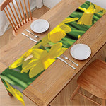Yellow Daffodil Flower Print Table Runner