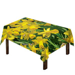 Yellow Daffodil Flower Print Tablecloth