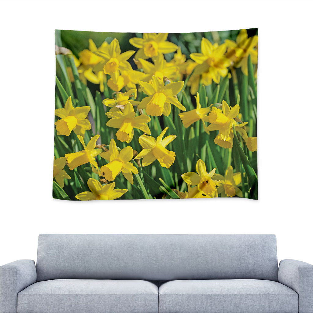 Yellow Daffodil Flower Print Tapestry