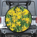 Yellow Daffodil Flower Print Tire Cover