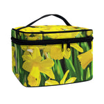 Yellow Daffodil Flower Print Travel Makeup Bag