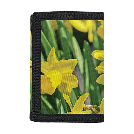Yellow Daffodil Flower Print Trifold Wallet