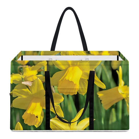 Yellow Daffodil Flower Print Utility Tote Bag