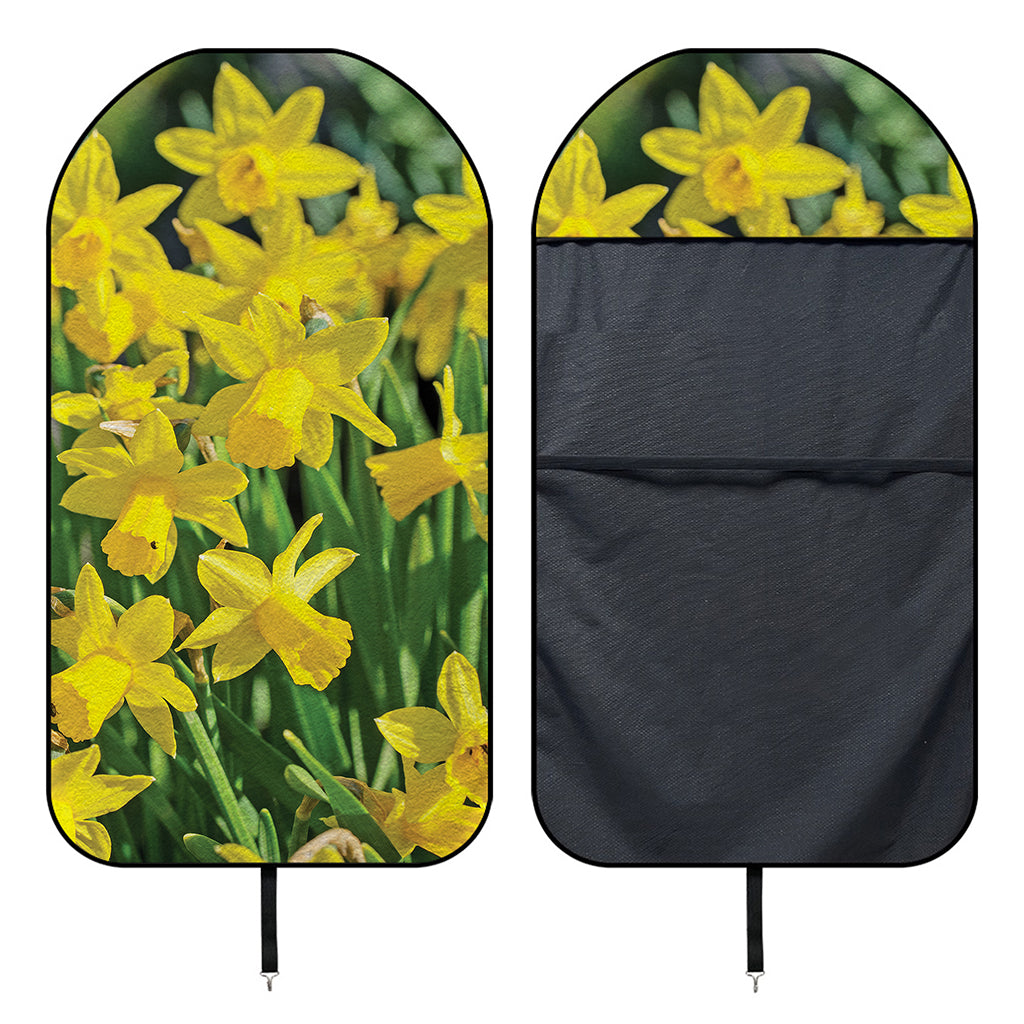 Yellow Daffodil Flower Print Waterproof Car Seat Cover