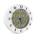 Yellow Daffodil Striped Pattern Print Alarm Clock