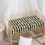 Yellow Daffodil Striped Pattern Print Baby Crib Sheet