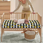Yellow Daffodil Striped Pattern Print Baby Crib Sheet