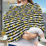 Yellow Daffodil Striped Pattern Print Baby Seat Cover