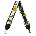 Yellow Daffodil Striped Pattern Print Bag Strap