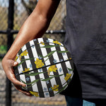 Yellow Daffodil Striped Pattern Print Basketball