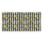 Yellow Daffodil Striped Pattern Print Beach Towel