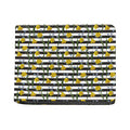 Yellow Daffodil Striped Pattern Print Bifold Wallet