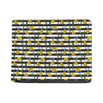 Yellow Daffodil Striped Pattern Print Bifold Wallet