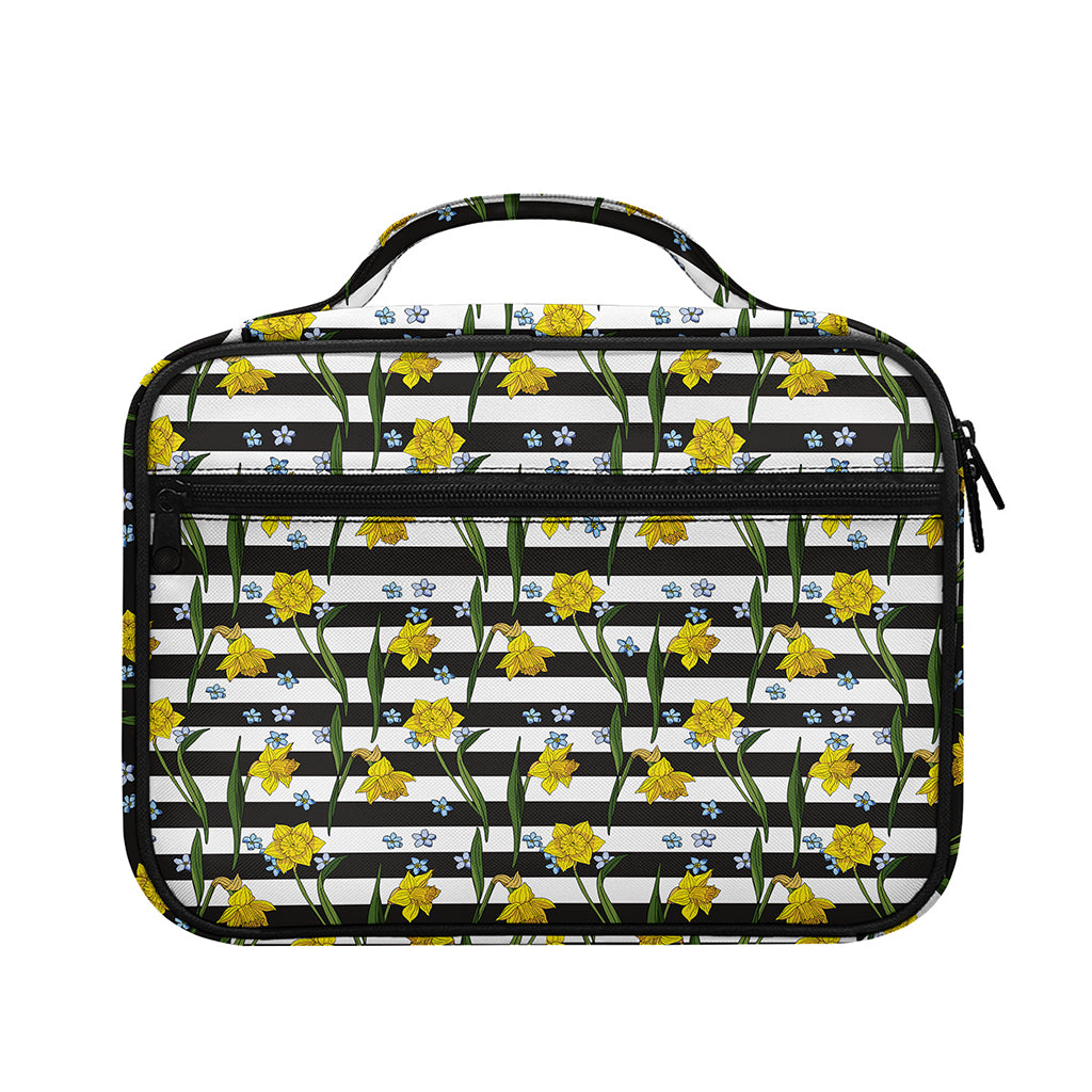 Yellow Daffodil Striped Pattern Print Briefcase Bible Bag