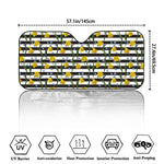 Yellow Daffodil Striped Pattern Print Car Windshield Sun Shade