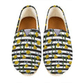 Yellow Daffodil Striped Pattern Print Casual Shoes