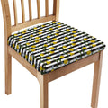 Yellow Daffodil Striped Pattern Print Chair Cushion Cover