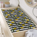 Yellow Daffodil Striped Pattern Print Changing Pad Cover