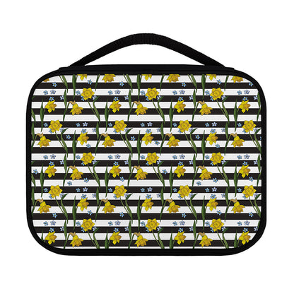 Yellow Daffodil Striped Pattern Print Classic Bible Case