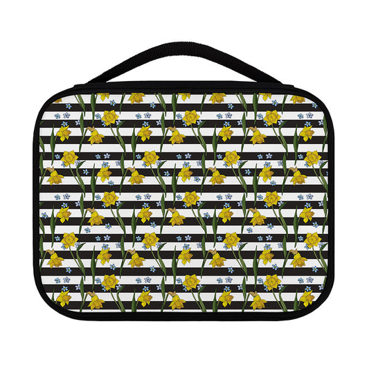 Yellow Daffodil Striped Pattern Print Classic Bible Case