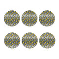 Yellow Daffodil Striped Pattern Print Coaster Set