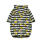 Yellow Daffodil Striped Pattern Print Dog Zip Up Hoodie