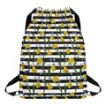 Yellow Daffodil Striped Pattern Print Drawstring Backpack