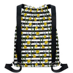 Yellow Daffodil Striped Pattern Print Drawstring Backpack