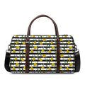 Yellow Daffodil Striped Pattern Print Duffel Bag
