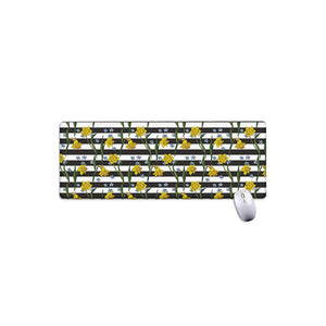 Yellow Daffodil Striped Pattern Print Extended Mouse Pad