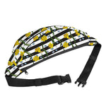 Yellow Daffodil Striped Pattern Print Fanny Pack