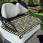 Yellow Daffodil Striped Pattern Print Golf Cart Seat Cover