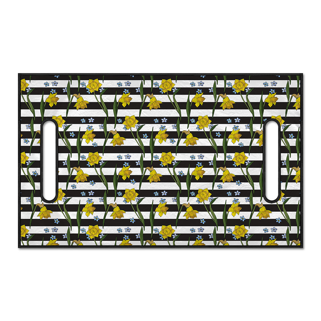 Yellow Daffodil Striped Pattern Print Golf Cart Seat Cover
