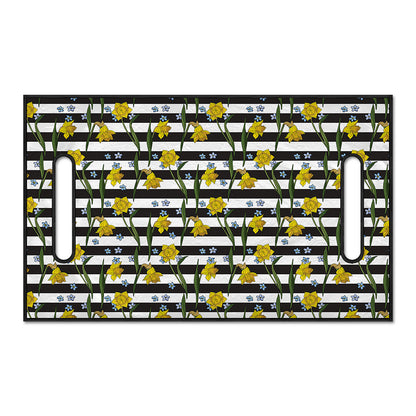 Yellow Daffodil Striped Pattern Print Golf Cart Seat Cover