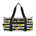 Yellow Daffodil Striped Pattern Print Gym Bag