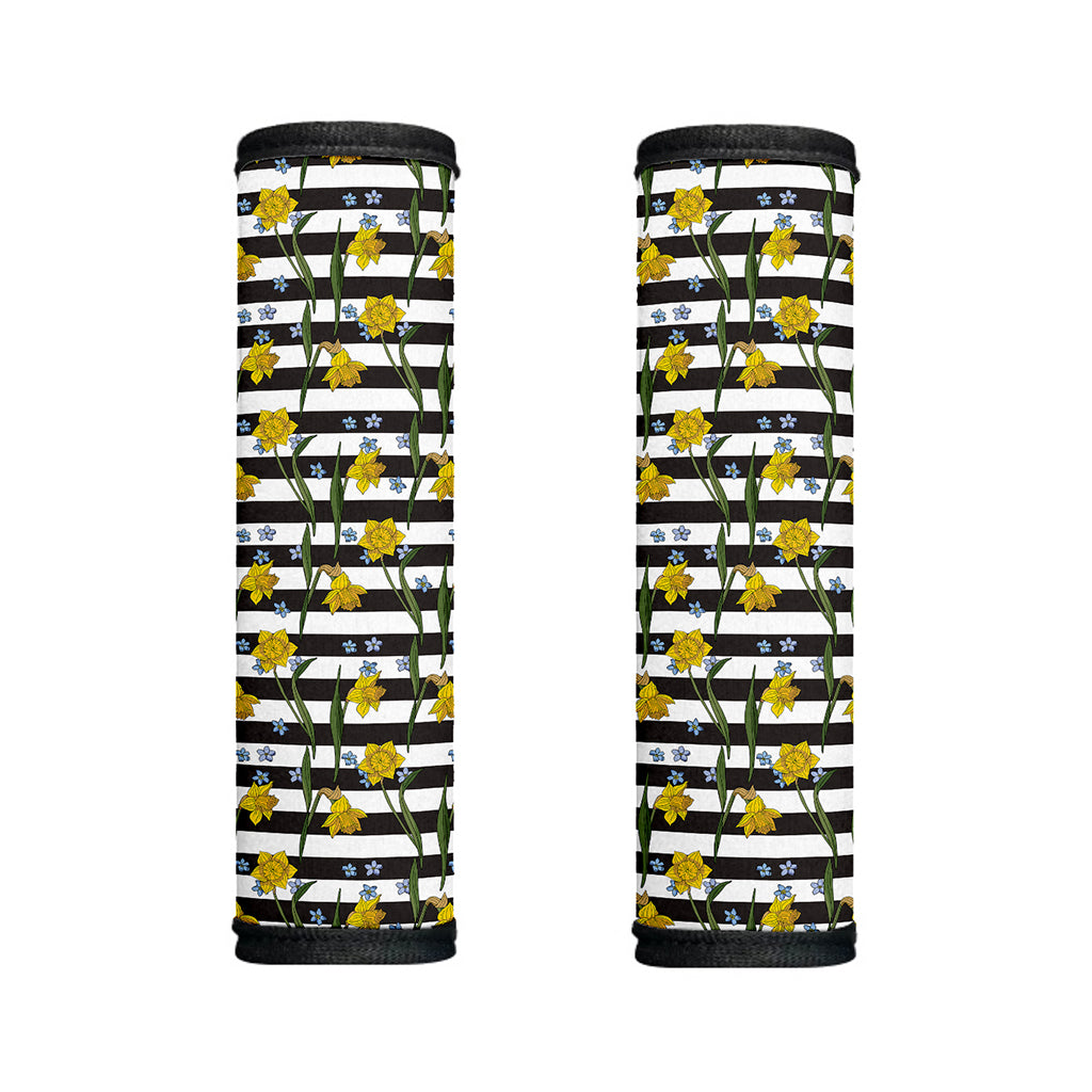 Yellow Daffodil Striped Pattern Print Handle Covers