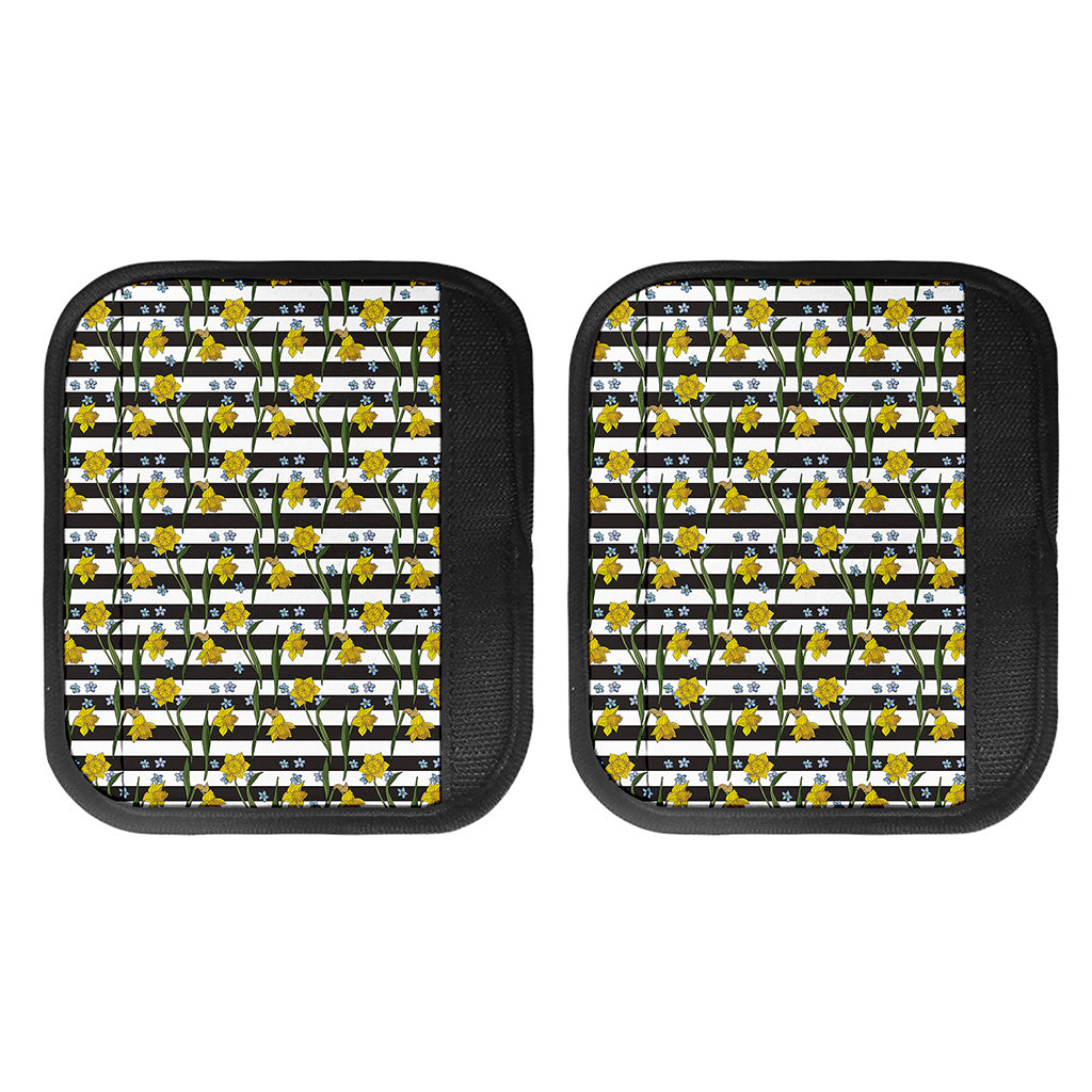 Yellow Daffodil Striped Pattern Print Handle Covers
