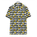Yellow Daffodil Striped Pattern Print Hawaiian Shirt