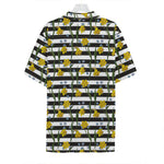 Yellow Daffodil Striped Pattern Print Hawaiian Shirt