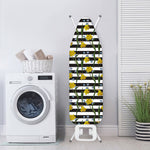 Yellow Daffodil Striped Pattern Print Ironing Board Cover