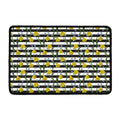 Yellow Daffodil Striped Pattern Print Kitchen Mat