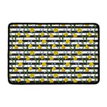 Yellow Daffodil Striped Pattern Print Kitchen Mat