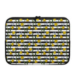 Yellow Daffodil Striped Pattern Print Laptop Sleeve