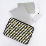 Yellow Daffodil Striped Pattern Print Laptop Sleeve